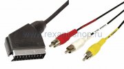 Rexant Шнур SCART х 3 RCA 1.0 м 17-0201-7