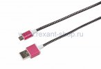 Rexant USB кабель microUSB, шнур в тканевой оплетке 18-4240