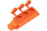 Rexant 111-227 Розетка (колодка) влагозащищенная с крышкой 3 гнезда КОМПАКТ, с/з, 16А, IP54