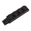 Rexant 111-114-4 Колодка каучуковая 4 гнезда с крышкой черная, с/з, 16А, IP44