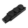 Rexant 111-113-4 Колодка каучуковая 3 гнезда с крышкой черная, с/з, 16А, IP44