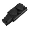Rexant 111-112-4 Колодка каучуковая 2 гнезда с крышкой черная, с/з, 16А, IP44