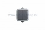 Rexant Выключатель двухклавишный влагозащищенный открытой установки 78-0521