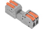 Rexant 07-5262-5 Клемма СМК 222-422R проходная разъемная 2 полюса серая 0,2-2,5/4мм²