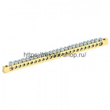Фотография товара 'Rexant Шина PEN «земля-ноль» 6х9 мм 24/2 (24 группы/крепеж по краям) 11-2371'