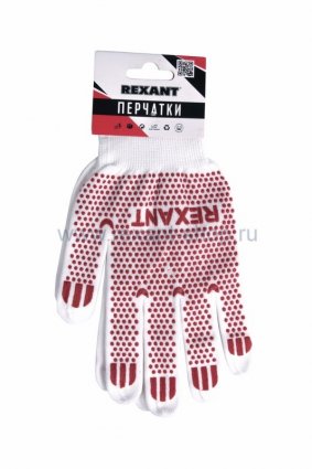 Фотография товара 'Rexant Перчатки ХБ белые нейлоновые 09-0202-2'