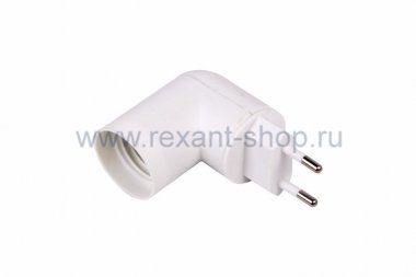Фотография товара 'Rexant Переходник цокольный AC 220V-E14 с выключателем 11-8883'