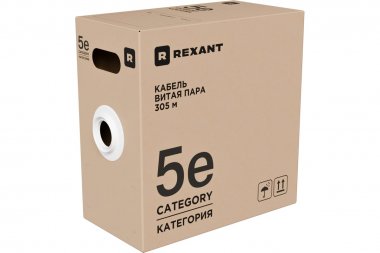 Фотография товара 'Rexant 01-0049-R Кабель витая пара U/UTP, CAT 5e, LSZH нг(А)-HF, 4PR, 24AWG'