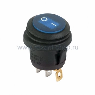Фотография товара 'Rexant Выключатель клавишный круглый 250V 6А (4с) 36-2596'