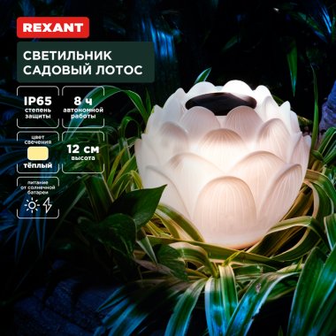 Фотография товара 'Rexant 602-2431 Светильник садовый Лотос, 3000К, 15см'