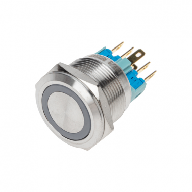 Фотография товара 'Rexant 36-3534 Кнопка антивандальная ? 22 12В(LED) Б/Фикс (6с) OFF-(ON)/ON-(OFF)'