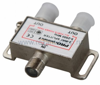 Фотография товара 'Rexant ДЕЛИТЕЛЬ ТВ х 2 под F разъём 5-2500 МГц 05-6201-4'
