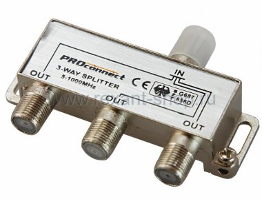Фотография товара 'Rexant ДЕЛИТЕЛЬ ТВ х 3 под F разъём 5-1000 МГц 05-6022'