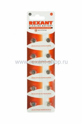 Фотография товара 'Rexant Батарейка LR59,AG2,LR726,G2,196,GP96A,396,SR726W 30-1039'