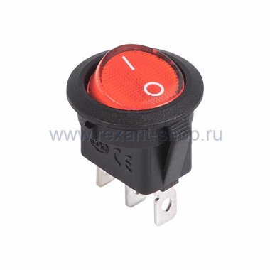 Фотография товара 'Rexant Выключатель клавишный круглый 12V 20А (3с) 36-2585'