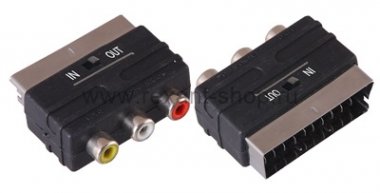 Фотография товара 'Rexant Переходник SCART - 3гн.RCA (с переключателем) 17-1063'