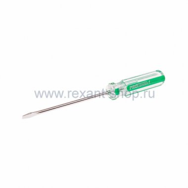 Фотография товара 'Rexant Отвертка шлицевая SL3 Х 75 мм, прозрачная рукоятка 12-4731'