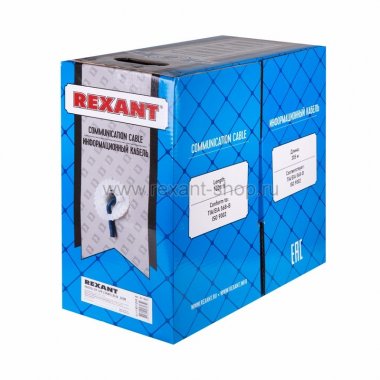 Фотография товара 'Rexant Кабель UTP 4PR 23AWG CAT6а 305м 01-0057'