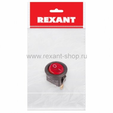 Фотография товара 'Rexant Выключатель клавишный круглый 250V 6А (3с) 36-2570-1'