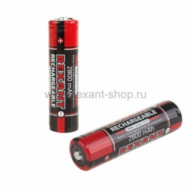 Фотография товара 'Rexant Аккумулятор 18650 с защитой Li-ion 2800 mAH 30-2030-05'