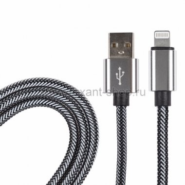 Фотография товара 'Rexant USB кабель для iPhone 5/6/7/8/X моделей, в армированной оплетке 18-7031-9'