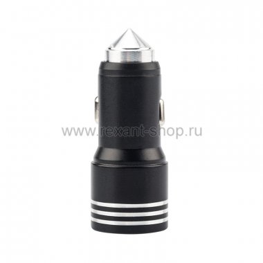 Фотография товара 'Rexant Автозарядка в прикуриватель 2хUSB с молотком 18-1948'