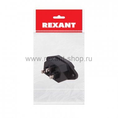 Фотография товара 'Rexant Сетевое гнездо на корпус (пакет БОПП) , 11-0001-9'