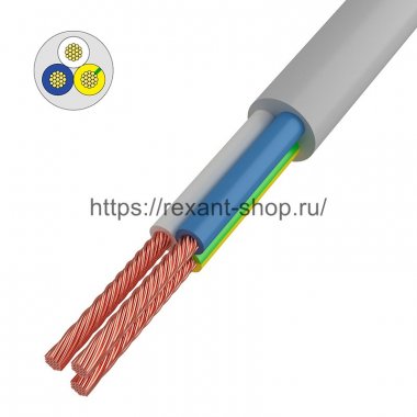 Фотография товара 'Rexant Провод соединительный ПВС 3x1,0 мм?, 01-8044-20'