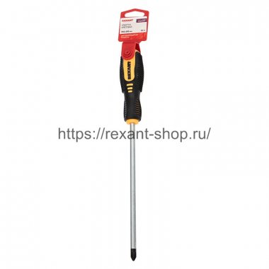 Фотография товара 'Rexant Отвертка крестовая PH 3х200 мм, двухкомпонентная рукоятка, 12-6410'