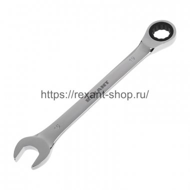 Фотография товара 'Rexant Ключ комбинированный трещоточный REXANT 19 мм, CrV, 12-5813-1'
