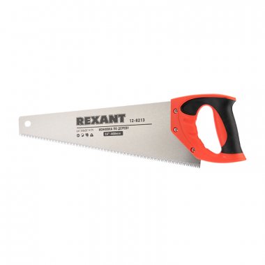 Фотография товара 'Rexant Ножовка по дереву REXANT «Зубец» 400 мм, 7-8 TPI, каленый зуб 2D, двухкомпонентная рукоятка, 12-8213'
