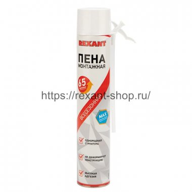 Фотография товара 'Rexant Пена монтажная всесезонная с трубочкой 65 л, 89-0904'