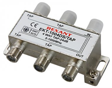Фотография товара 'Rexant 05-7305 ОТВЕТВИТЕЛЬ 4 отвода 24 дБ'