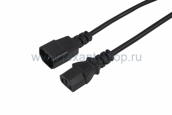 Фотография товара 'Rexant Сетевой шнур гнездовой разъём C13-штыревой разъём C14 11-1161'