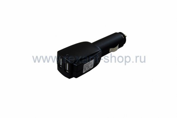 Фотография товара 'Rexant Автозарядка в прикуриватель 2xUSB (АЗУ) 16-0237'