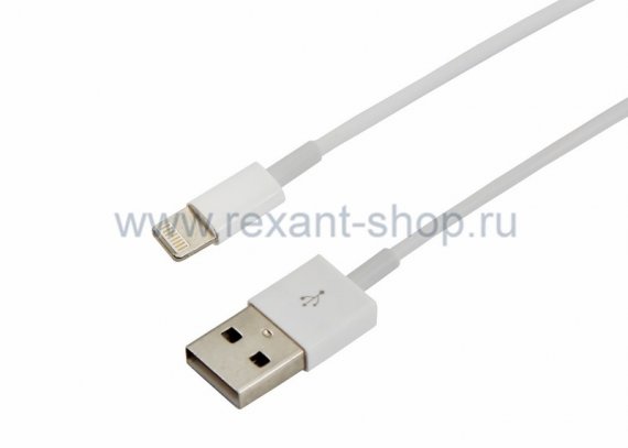 Фотография товара 'Rexant USB кабель для iPhone 5/5S/5C с оригинальным чипом 18-0000'