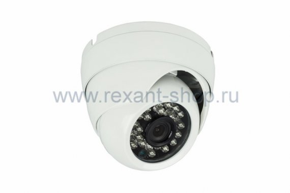 Фотография товара 'Rexant Купольная вандалозащищенная IP видеокамера 1Мп 45-0251'