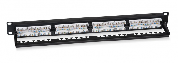 Фотография товара 'Rexant 02-0034 Патч-панель 19", 1U, 24 порта RJ-45, CAT 5e, DUAL IDC'
