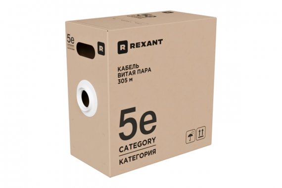 Фотография товара 'Rexant 02-0027-R Кабель витая пара F/UTP, CAT 5e, PE, 4х2х0,52 мм, 24AWG'