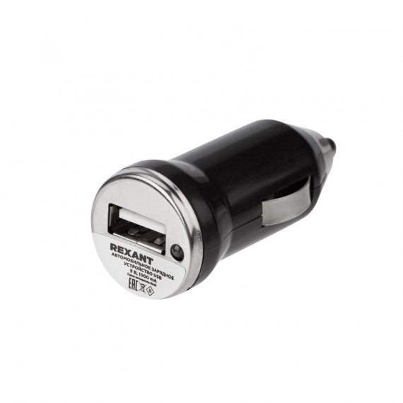 Фотография товара 'Rexant 16-0280 Зарядное устройство в прикуриватель USB, 5V, 1000mA'