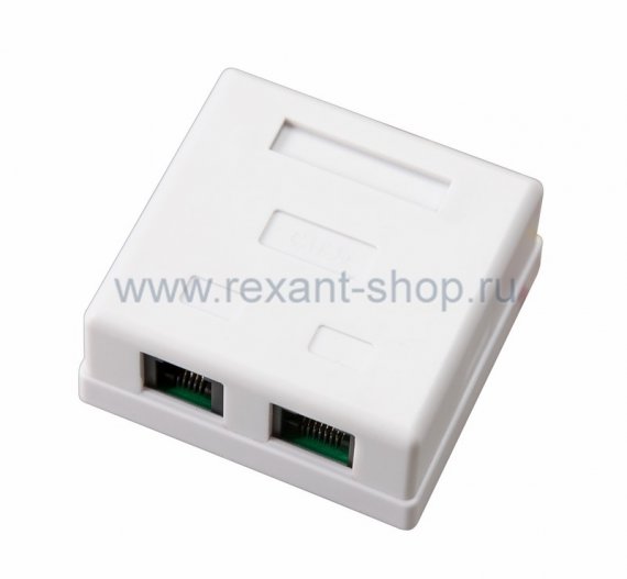 Фотография товара 'Rexant Комбинированная розетка накладная тел. + комп. RJ-11+RJ-45 03-0120'