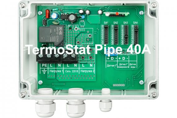 Фотография товара 'Rexant 51-0841 Терморегулятор TermoStat Pipe 40A IP65'