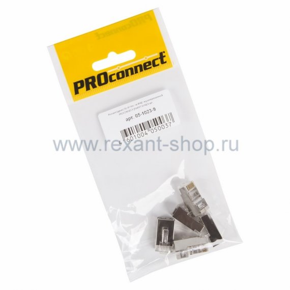 Фотография товара 'Rexant ДЖЕК штекер 8Р8С CAT 5e экран 05-1023-9'