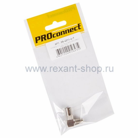 Фотография товара 'Rexant ПЕРЕХОД гн F - шт TV угловой 05-4311-4-7'