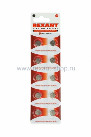 Фотография товара 'Rexant Батарейка LR45,AG9,LR936,G9,194,GP94A,394,SR936W 30-1032'