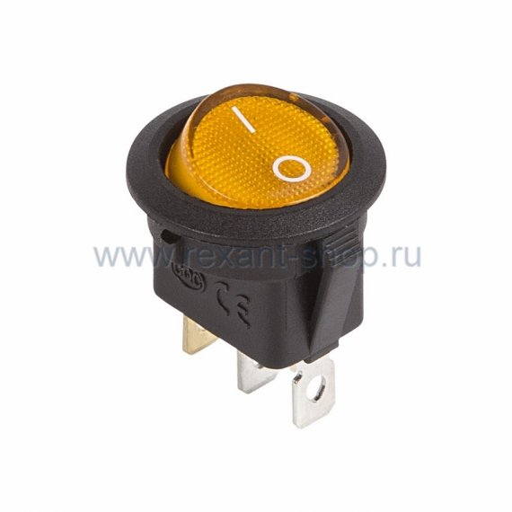 Фотография товара 'Rexant Выключатель клавишный круглый 12V 20А (3с) 36-2587'