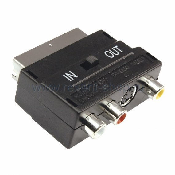 Фотография товара 'Rexant Переходник SCART - 3гн.RCA + гн.SVHS (с переключателем) 17-1051'