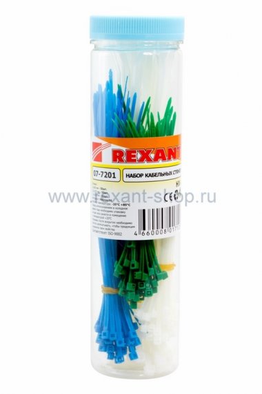 Фотография товара 'Rexant Набор хомутов цветных пластиковых НХ-1 07-7201'