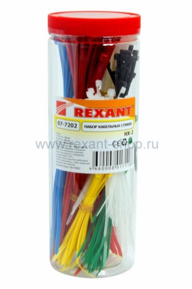 Фотография товара 'Rexant Набор хомутов цветных пластиковых НХ-2 07-7202'