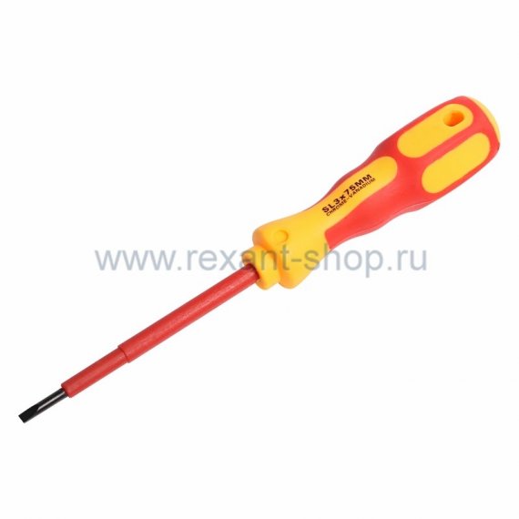 Фотография товара 'Rexant Отвертка " Электрика " SL 3 X 75 мм 12-4711'